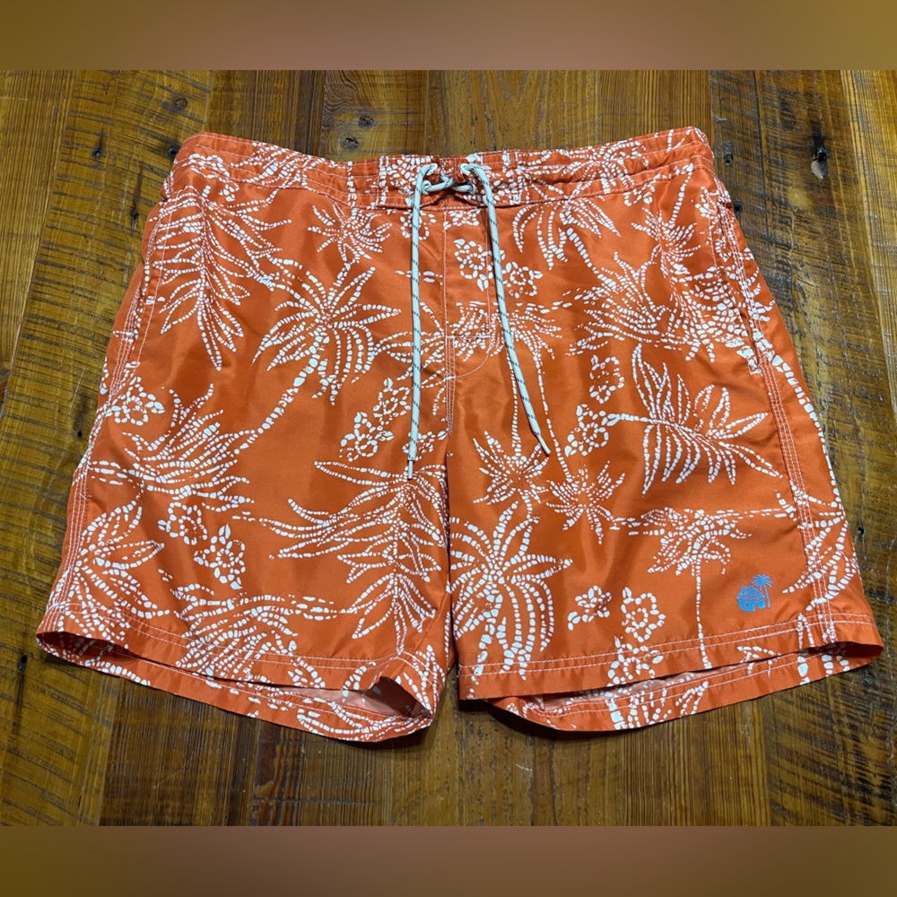 Caribbean Joe Palm Tree Print Swim Trunks Size XL